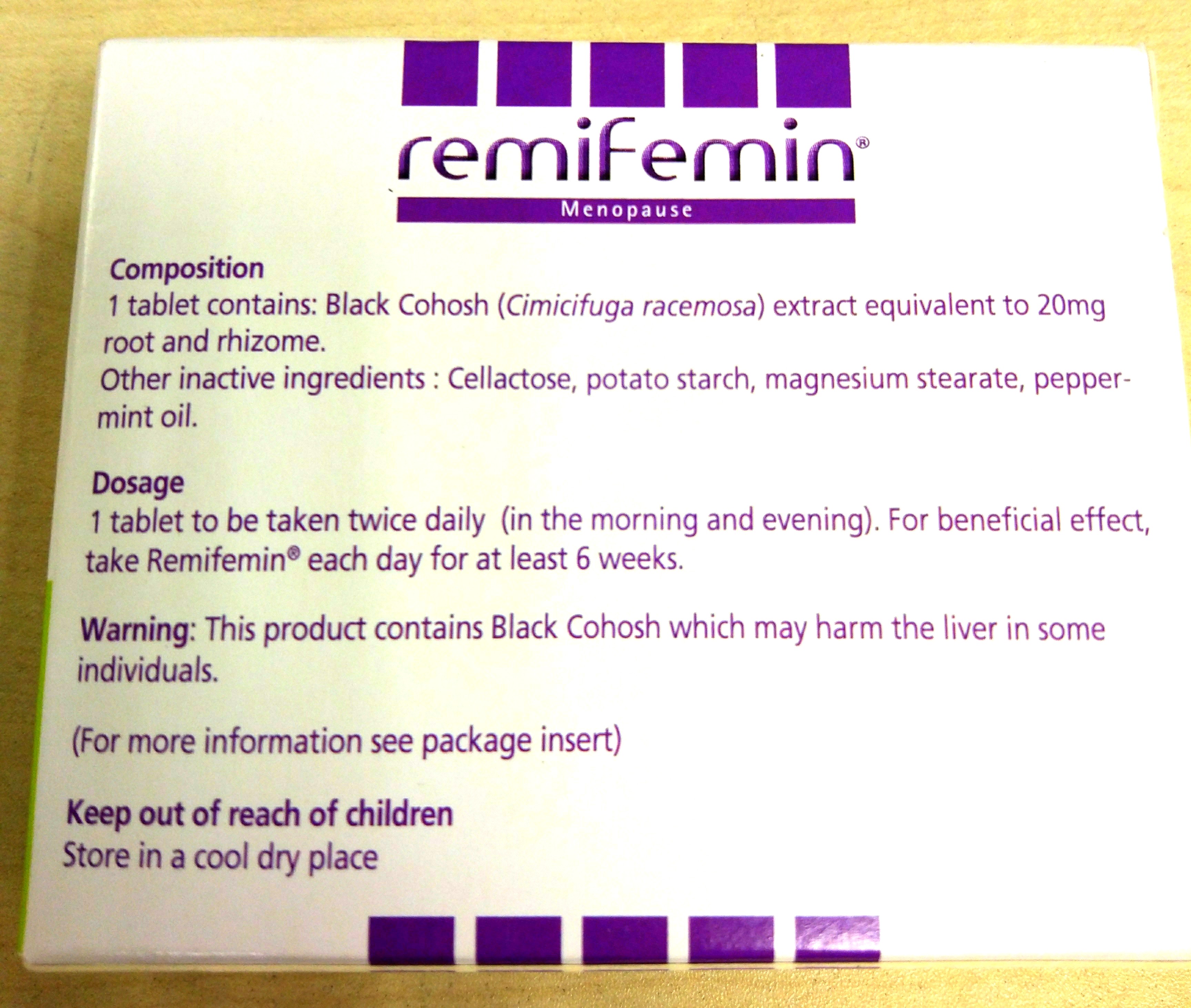 remifemin menopause tablet 60s
