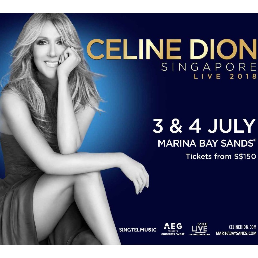 One Centre Aisle Cat A Celine Dion Concert Singapore Ticket Tickets