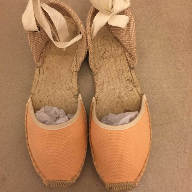 Soludos Sandal Espadrilles Woven Peach US Size 6