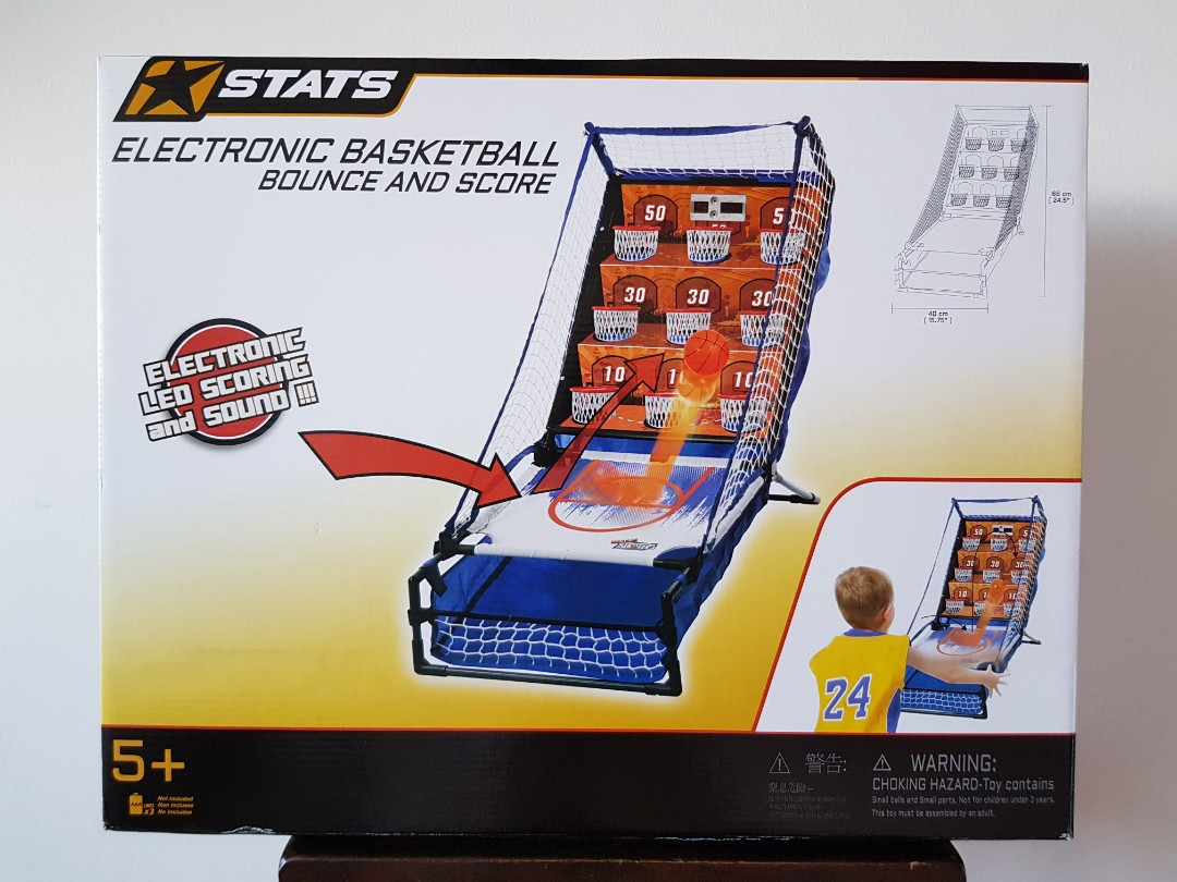 Electronic basketball bounce shop and score