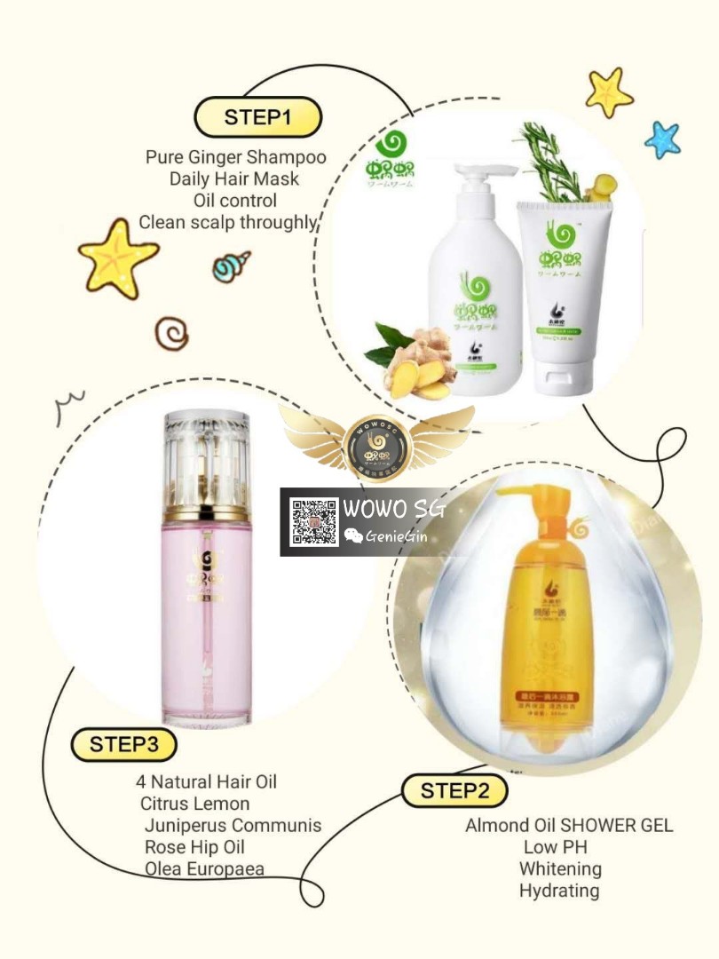 Authorised Distributor Wowo Pure Ginger Shampoo Hair Mask Hair