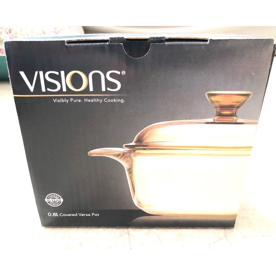 Bnib Visions 0 8l Pot Kitchen Saucepan Cookware Saucepan Heat Resistant Glass Cooking Pot Pasta Pots Home Appliances On Carousell
