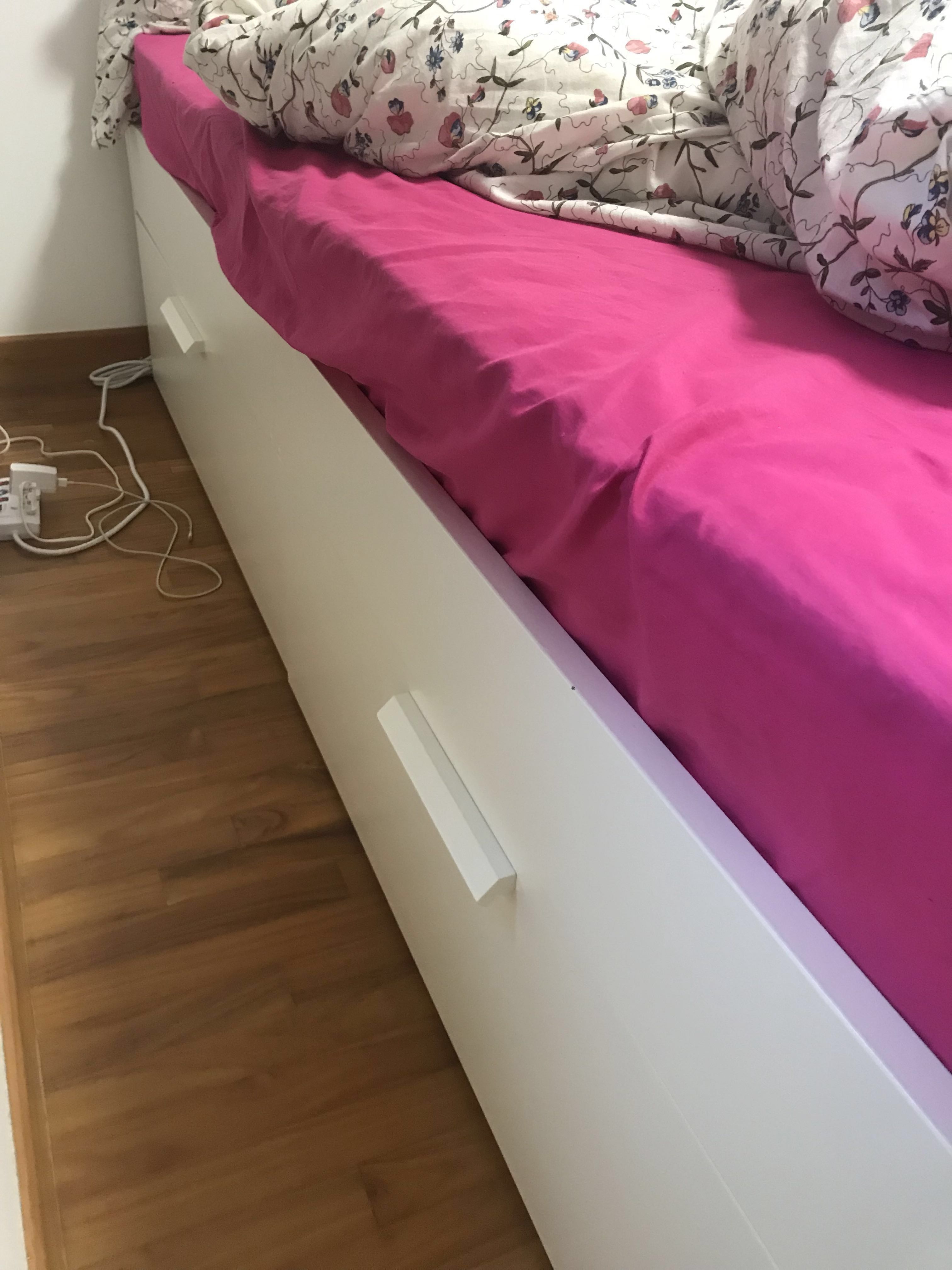 BRIMNES Bed frame with storage, Furniture & Home Living, Furniture, Bed