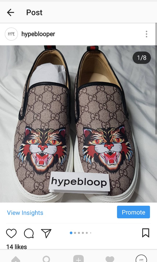 GUCCI ANGRY CAT SLIP ONS, Men's Fashion 