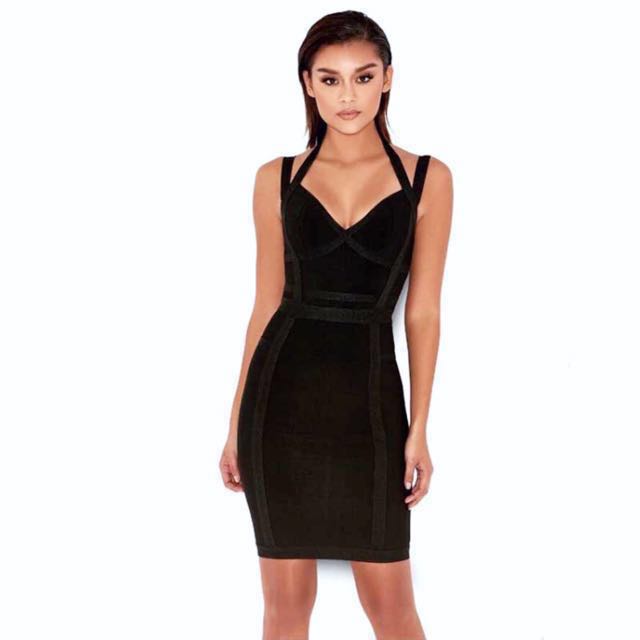 Herve Leger Black Bandage Dress with 