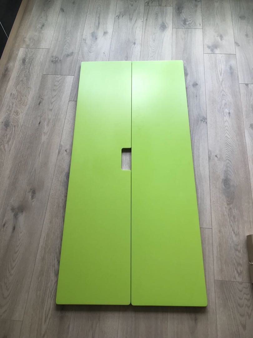 Ikea Children Wardrobe Doors Green Color Furniture Shelves