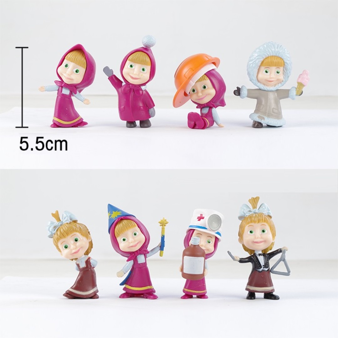 Comansi Masha & The Bear Toy Figures Great For Cake Decorating Toppers Official 
