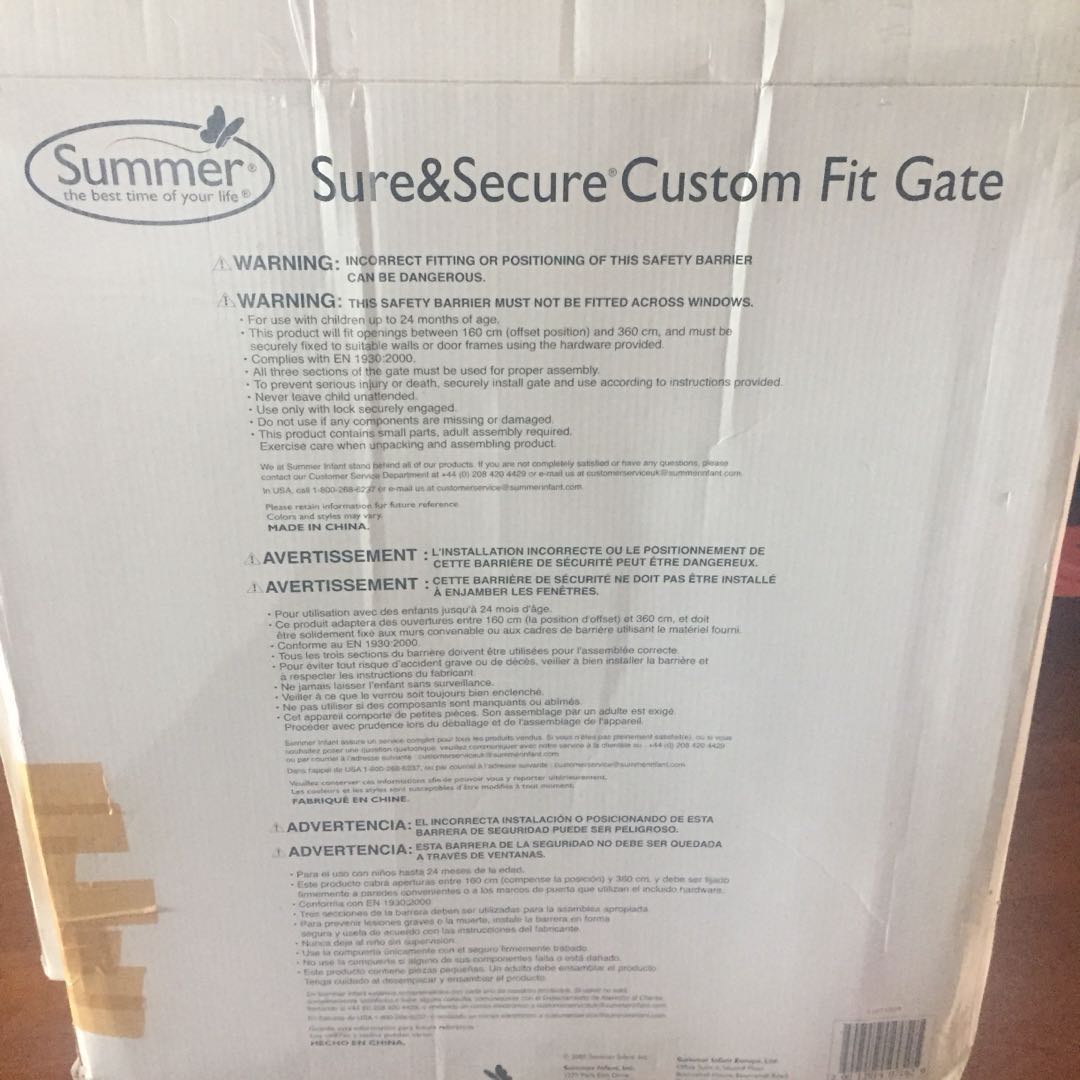 Summer sure and top secure custom fit gate