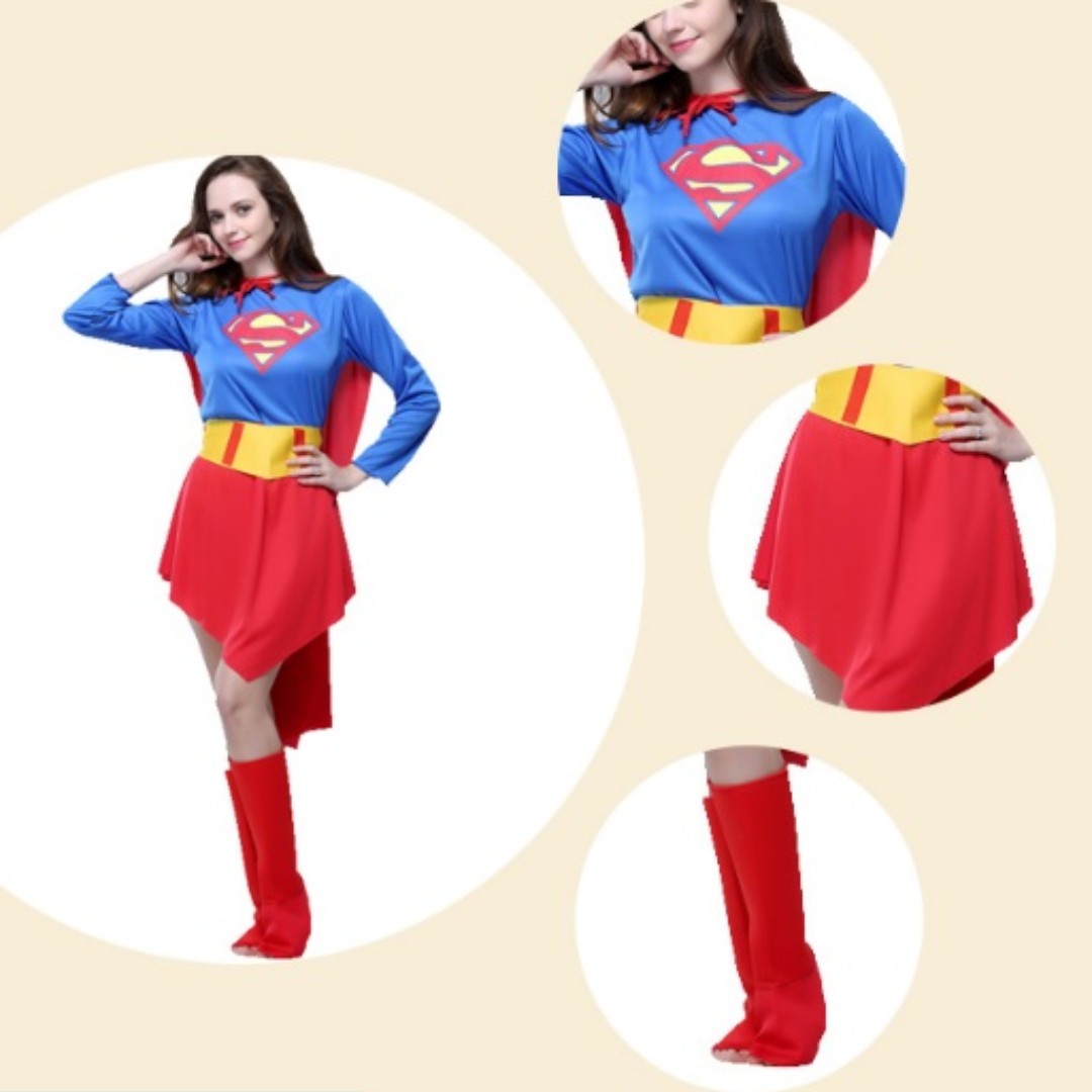 (Instocks) Superman & Superwoman Costume (Ladies & Men), Women's ...