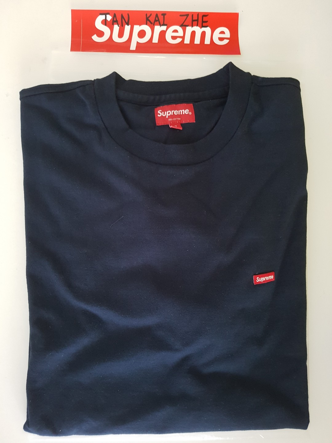 XL supreme small box Tシャツ ネイビー