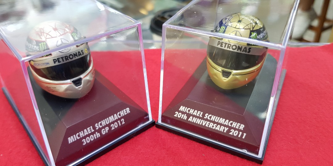 1 8 Helmet Michael Schumacher 20th Anniversary 2011 And 2012 300th Gp Set Toys Games Others On Carousell