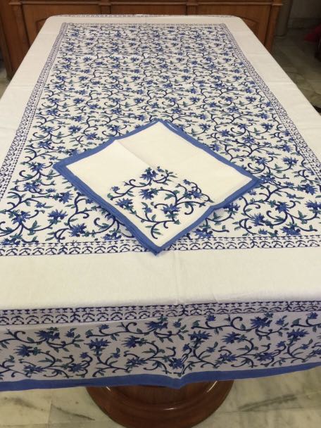 6 Seater Dining Table Cloth Sets Block Print Napkins Furniture