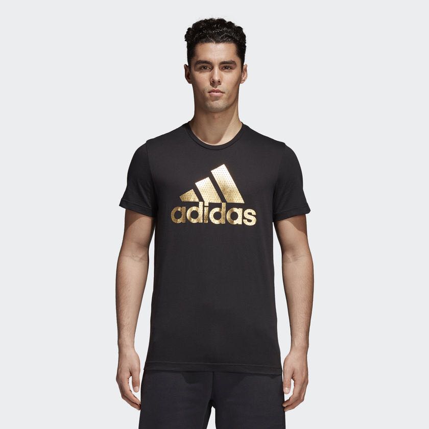 Adidas Black Gold T-shirt, Men's Fashion, Clothes on Carousell