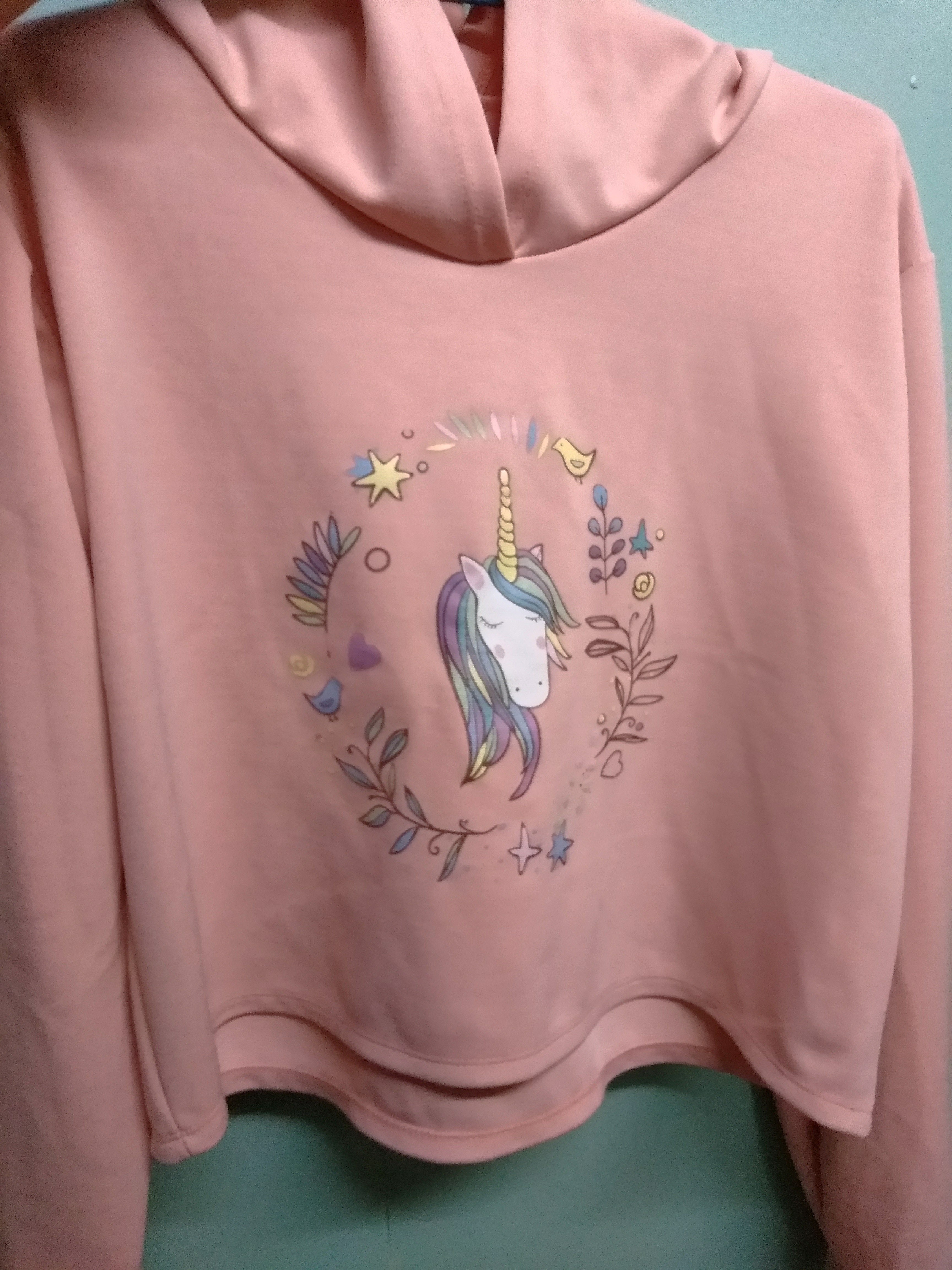 Unicorn crop top hoodie sale