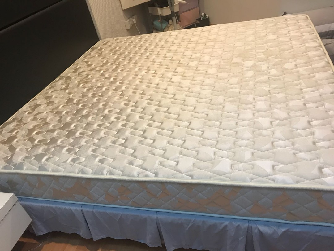 DIVAN King size bed frame with foam mattress. PM for price., Furniture