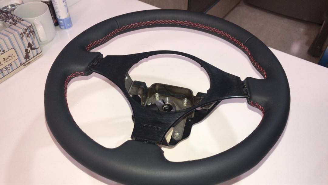Evo 9 Nappa Leather steering wheel wrapping service, Car Accessories, Accessories on Carousell