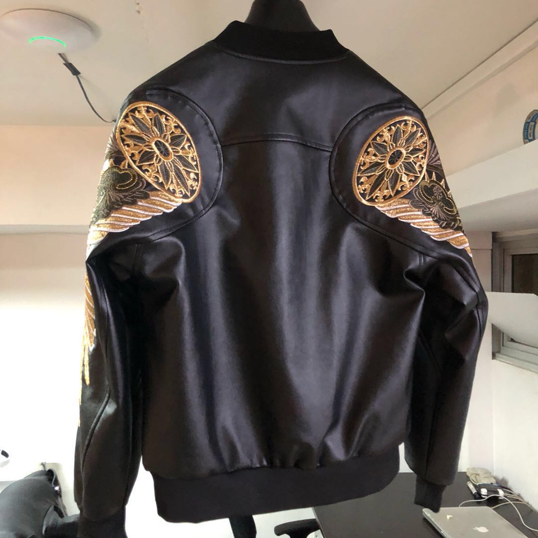 Golden angel wings bomber jacket clearance