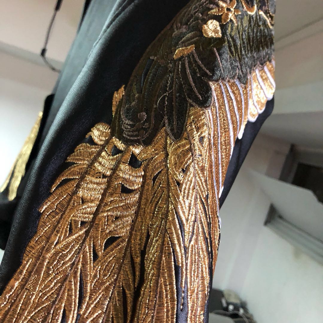 Golden angel wings bomber jacket online