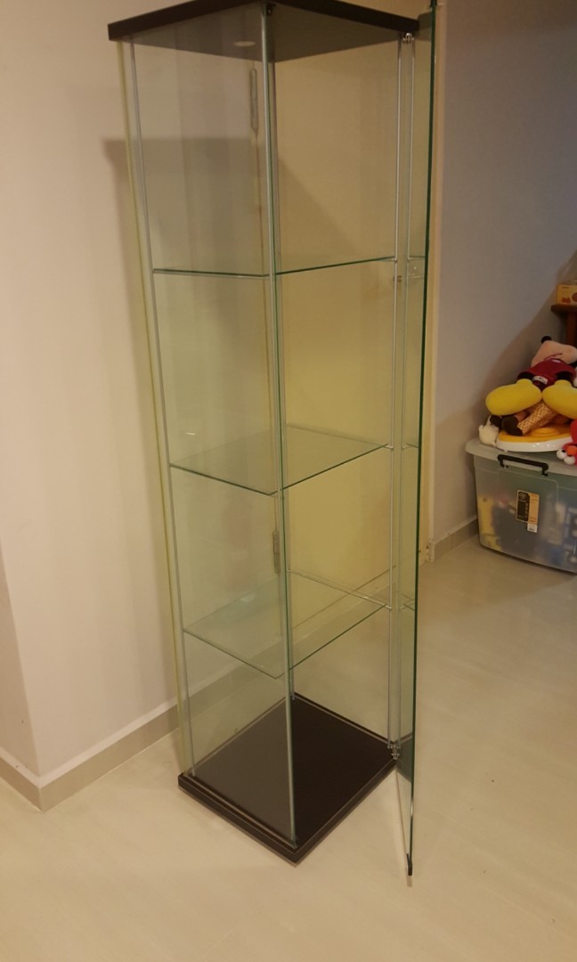 IKEA Detolf glassdoor blackbrown, Furniture & Home Living