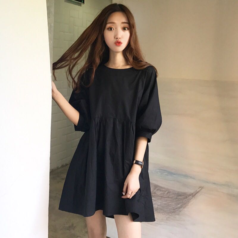 Korean black dress