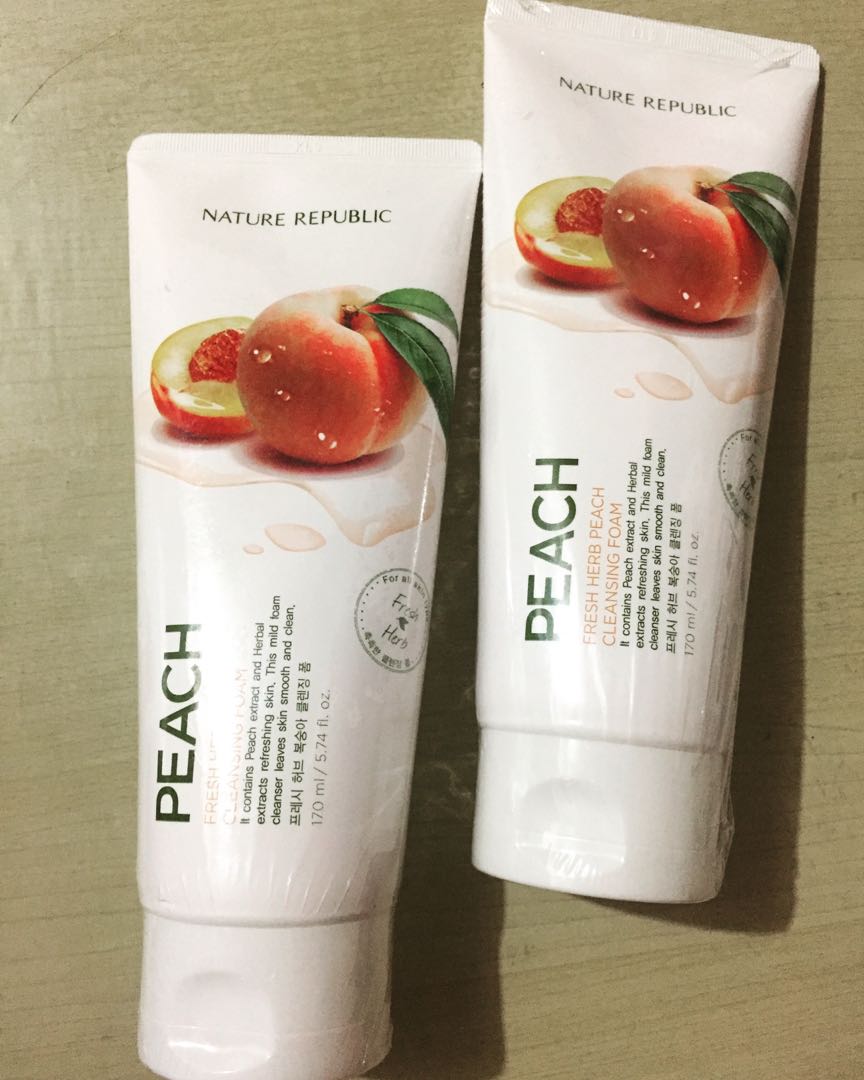 peach cleansing foam nature republic
