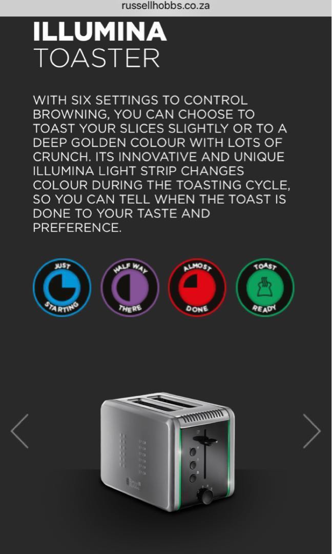 Russell Hobbs Illumina Toaster, TV & Home Appliances, Kitchen