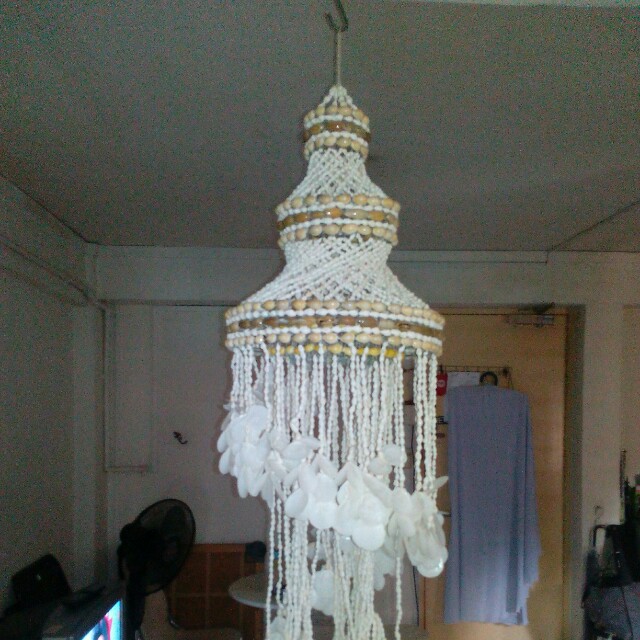 Vintage Unique Handmade Lamp Seashells Dream Catcher Furniture