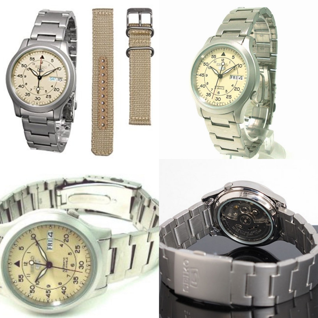 Seiko mens automatic snk803k stainless steel free nylon strap
