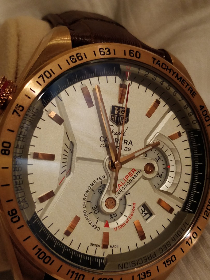 Tag Heuer Grand Carrera Calibre 36 Rose Gold Ivory Luxury