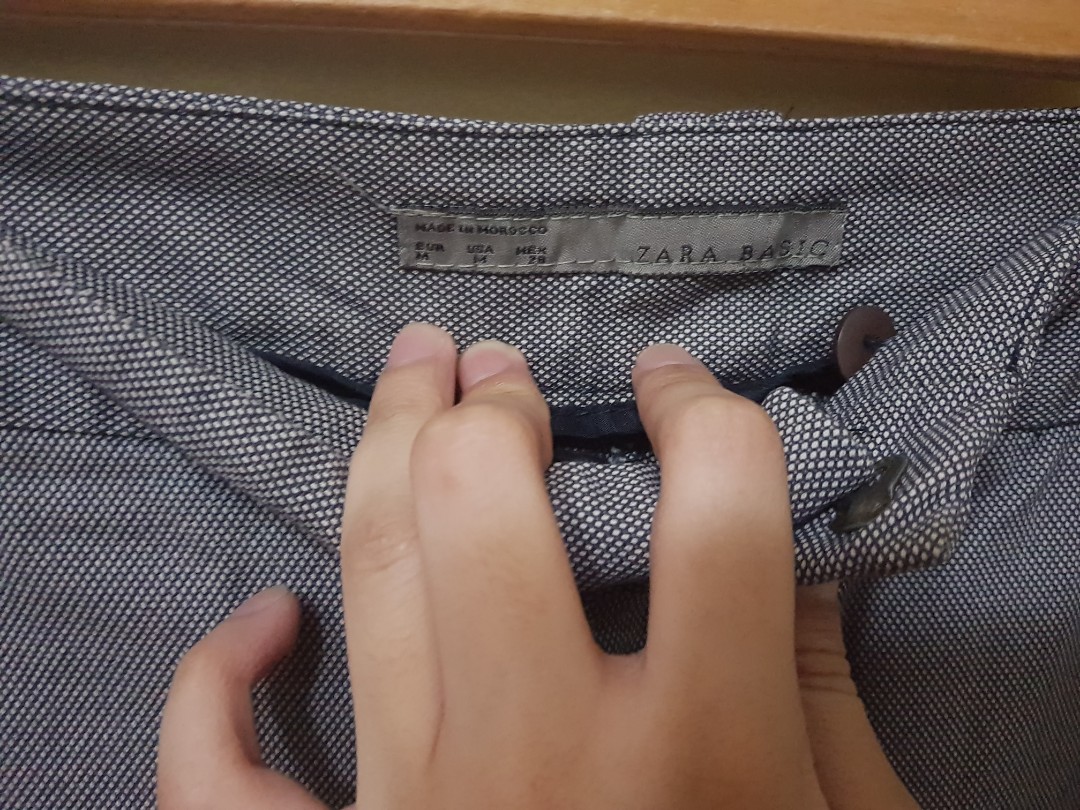 ZARA BASICS TROUSERS PATTERNED MED (Category: Other Bottoms) located in Makati City. Submitted by projectmakespace (Listing ID 169129975, Image 2). Description: Used but in very good condition 8/10.