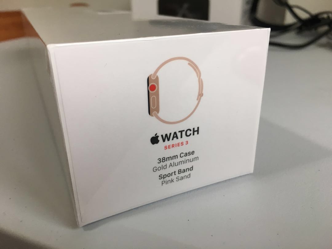 Brand New Sealed Apple Watch Series 3 Gold Aluminium Case With Pink Sand Sport Band 38mm Gps Cellular Women S Fashion Watches On Carousell