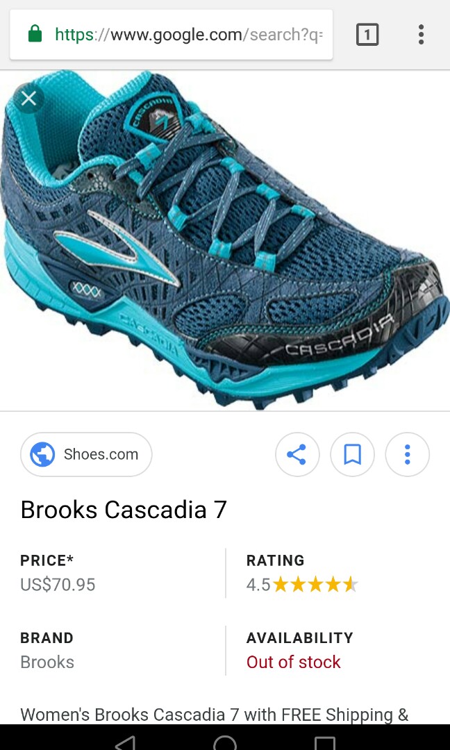 BROOKS Cascadia 7 ORIGINAL Women Blue USA8.5 EUR 40 UK6.5 25.5cm activewear