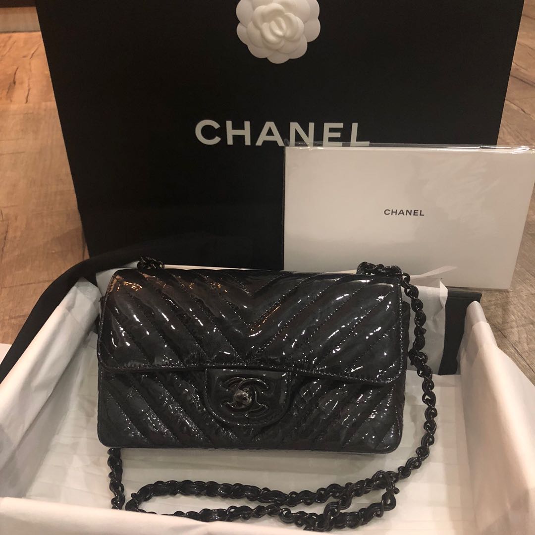 Chanel Mini Rectangular So black, Luxury, Bags & Wallets on Carousell