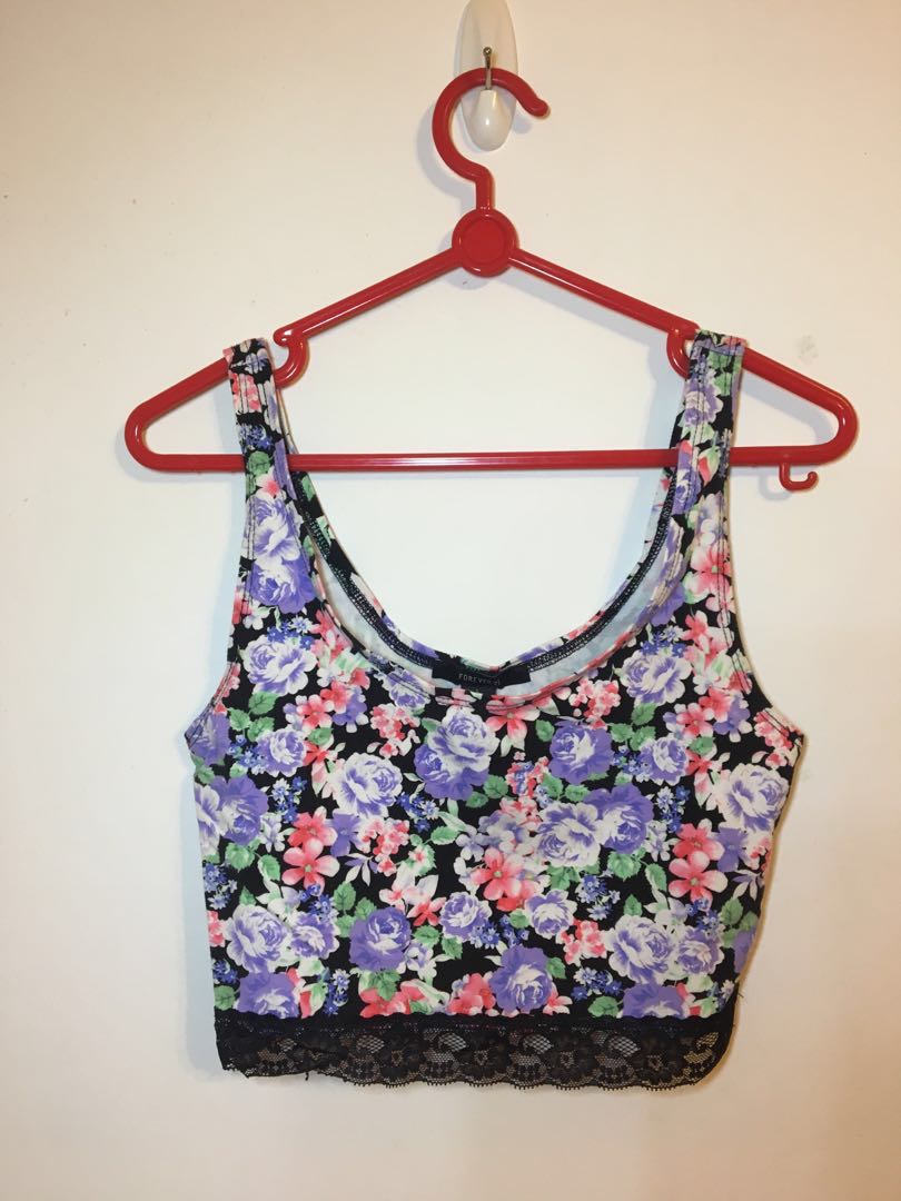 Floral Sleeveless Crop Top