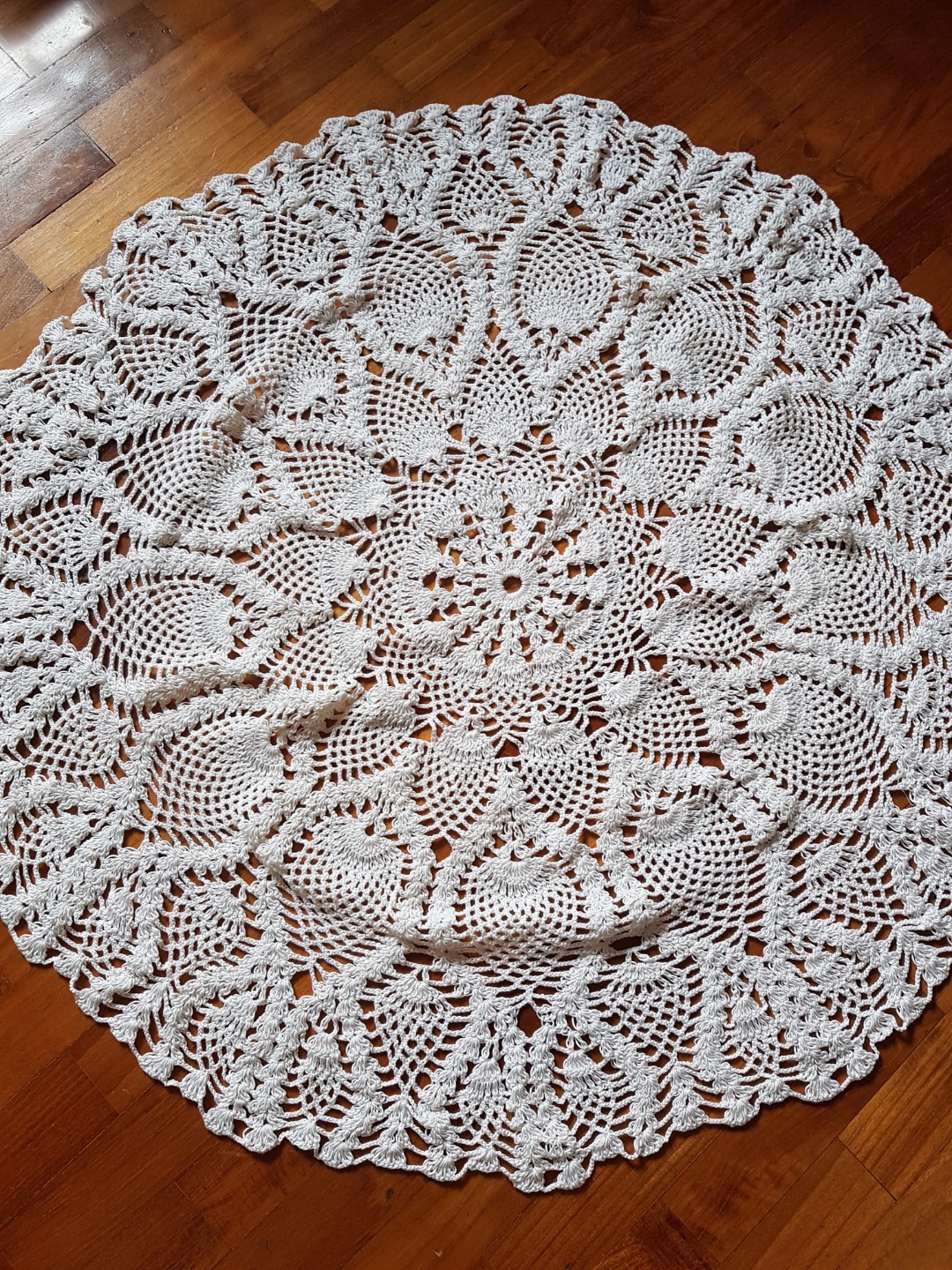 Hand Made Crochet Round Table Cover Runner Design Craft Handmade Photo