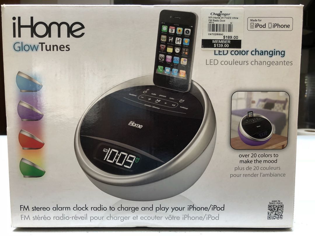 iHome Glow Tunes clock radio iA17