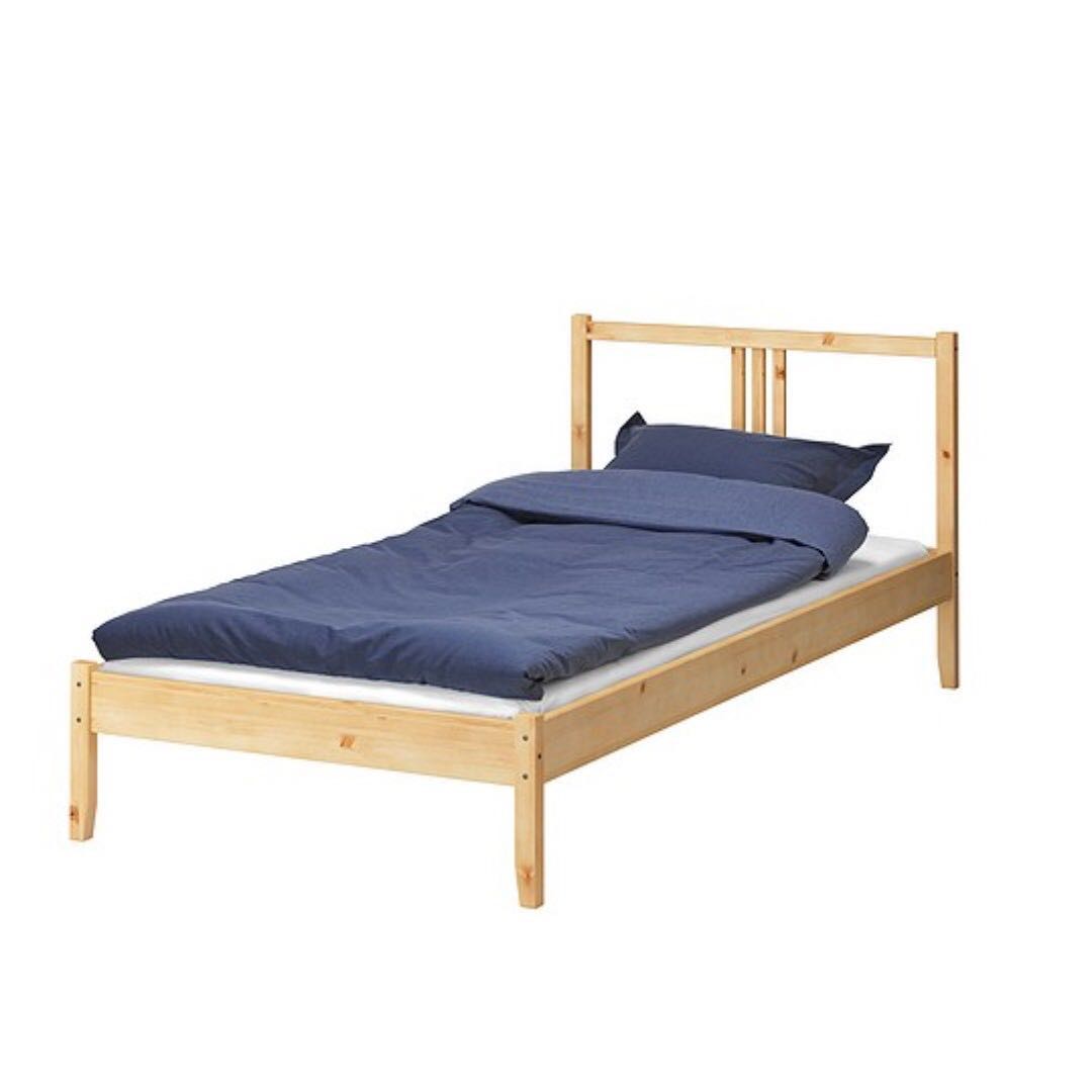Ikea Single Bed Mattress 90x200 Slatted Base