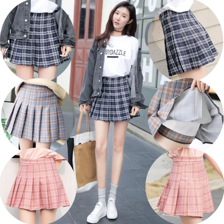 Korean Checkered Skirt Women S Fashion Clothes Bottoms On Carousell