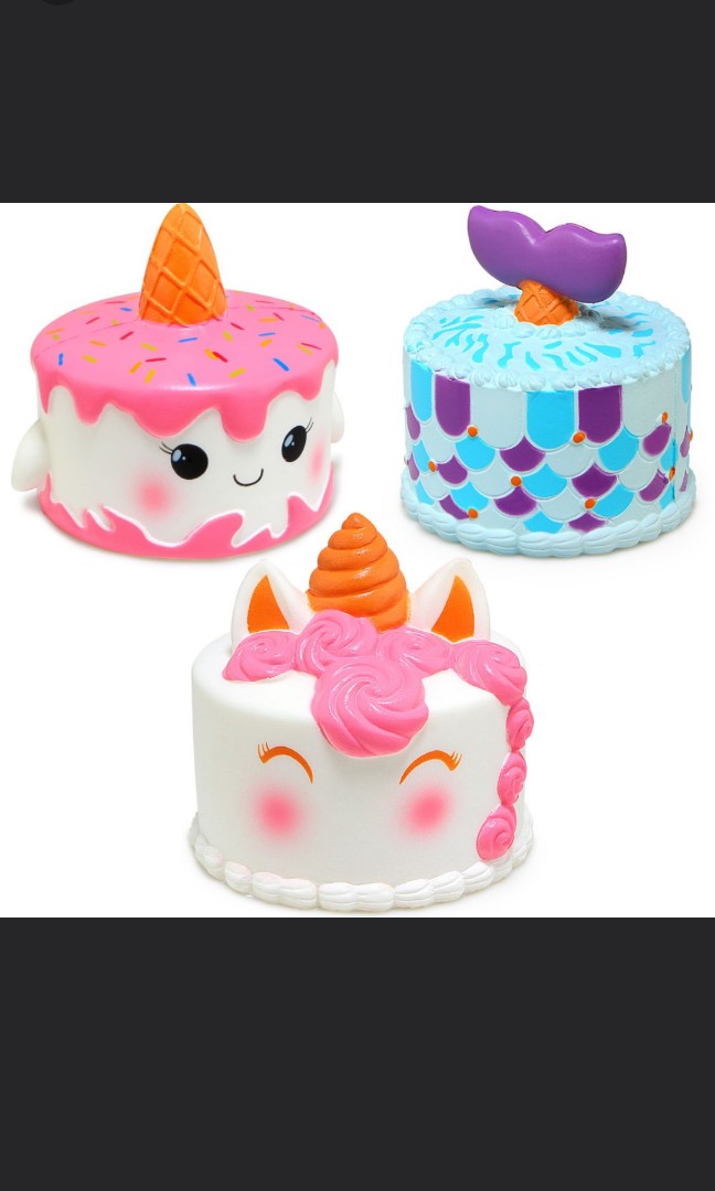 Pre Order Jumbo Scented Unicorn And Mermaid Cake Squishy Toys