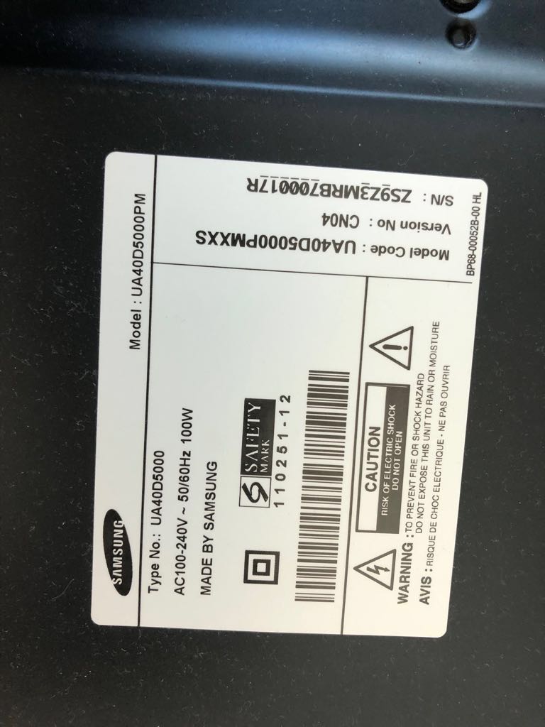 Samsung 40`` Series 5 LED TV - Model UA40D5000PM, TV & Home Appliances ...