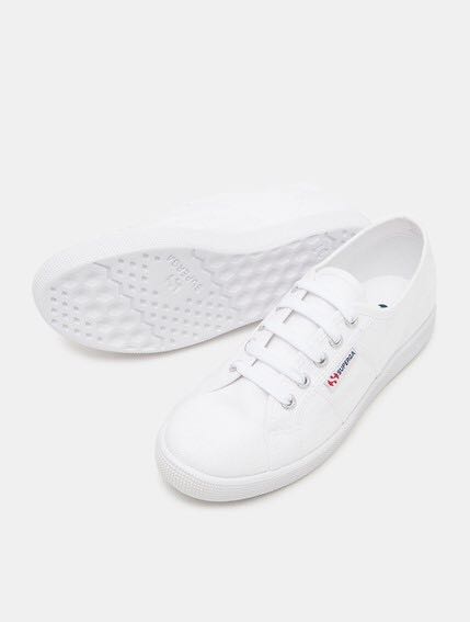 superga white slip on