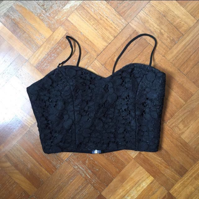 black lace crop top bralette