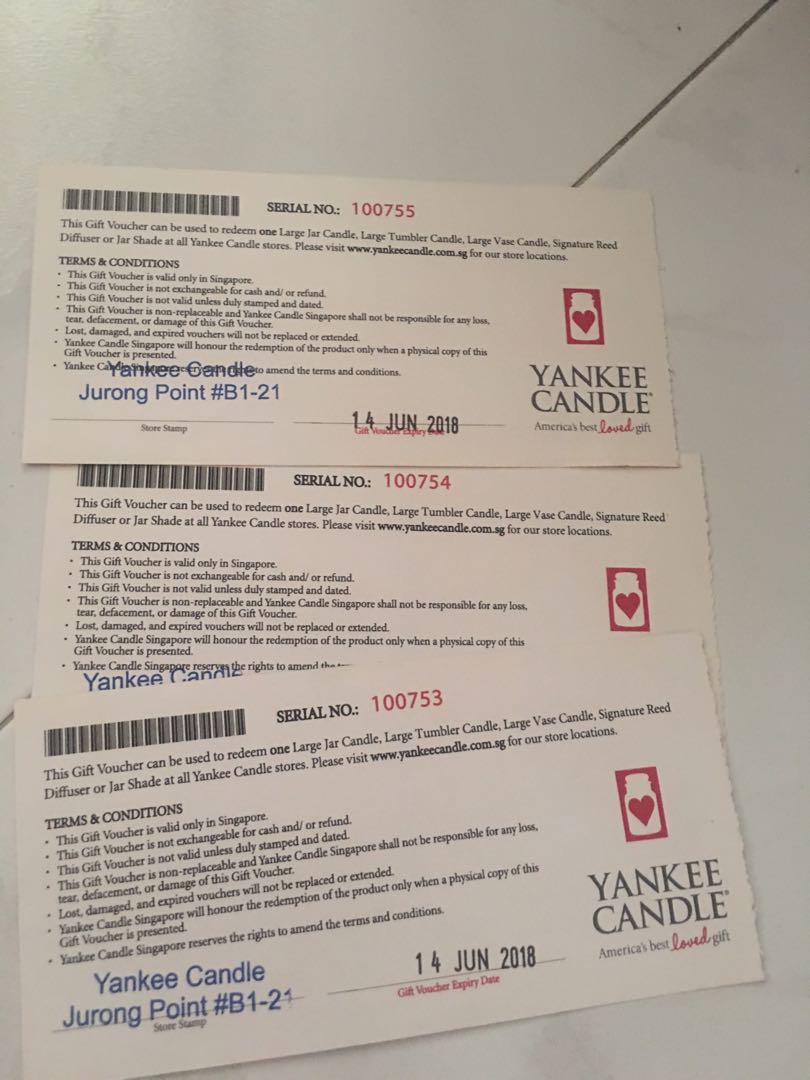 Yankee candle voucher, Tickets & Vouchers, Vouchers on Carousell