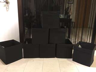 8 x Ikea boxes black