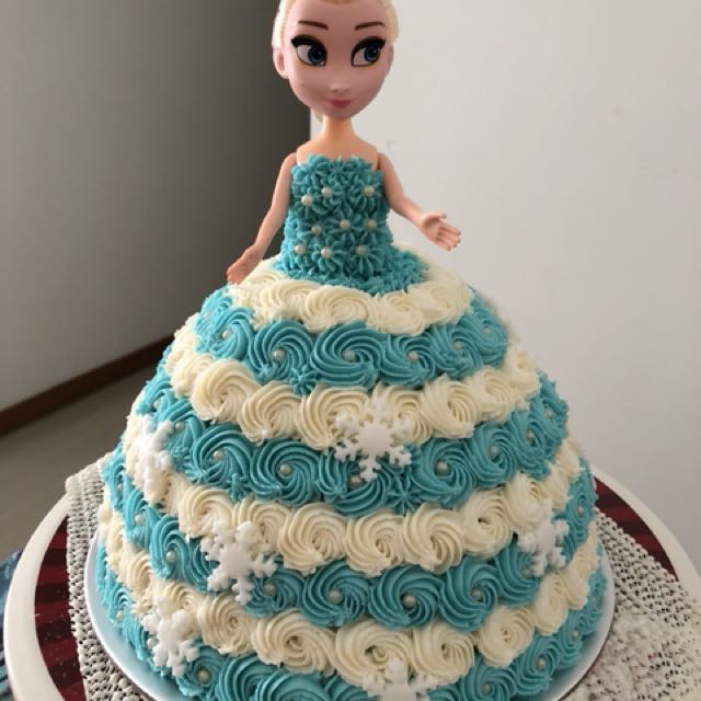 Barbie Cake Elsa Frozen Theme Food Drinks Baked Goods On