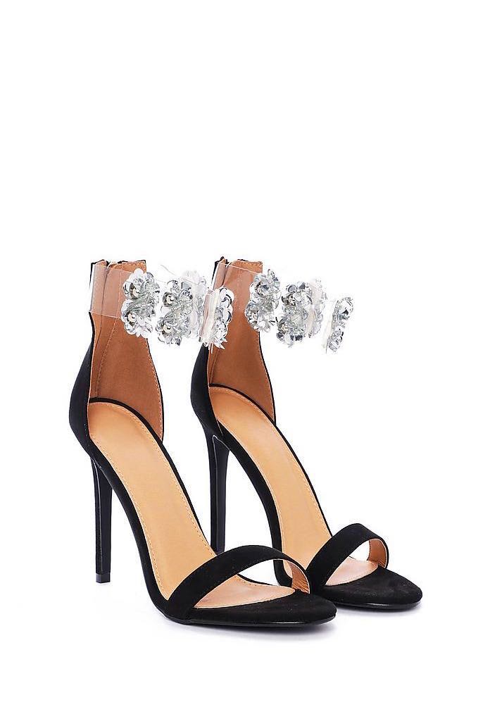 floral embellished heels
