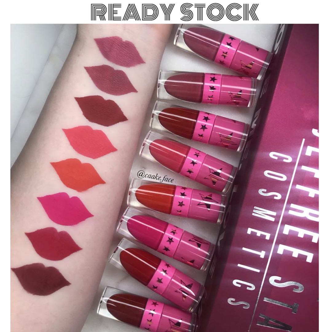 Free Post] JEFFREE STAR Velour Liquid Lipstick Mini Red & Pink Bundles, Beauty & Personal Care, Face, on Carousell