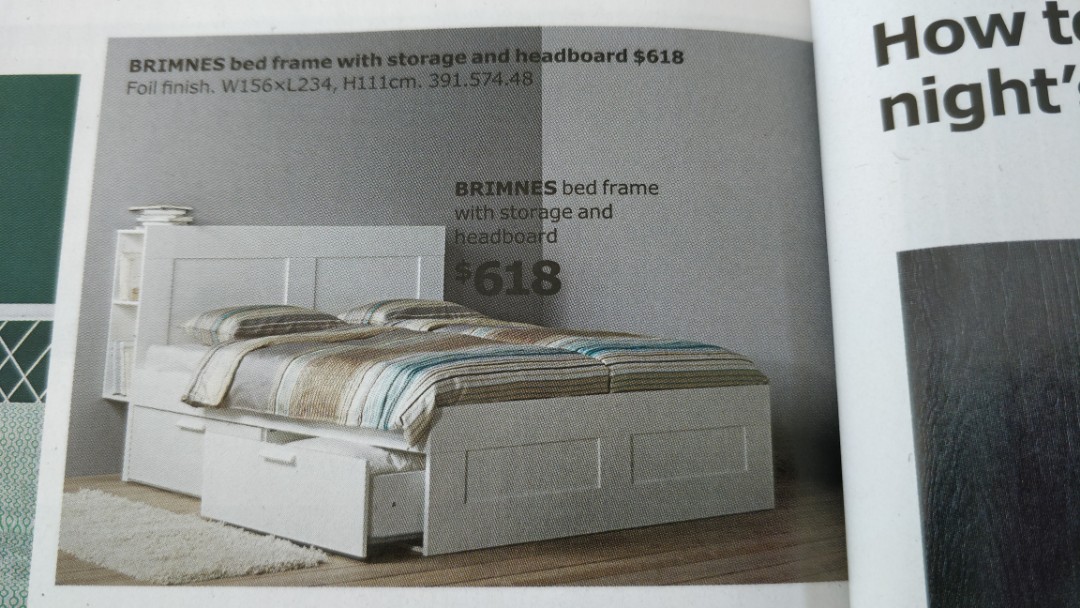 Ikea Brimnes bed (180x200), Furniture & Home Living, Furniture, Bed