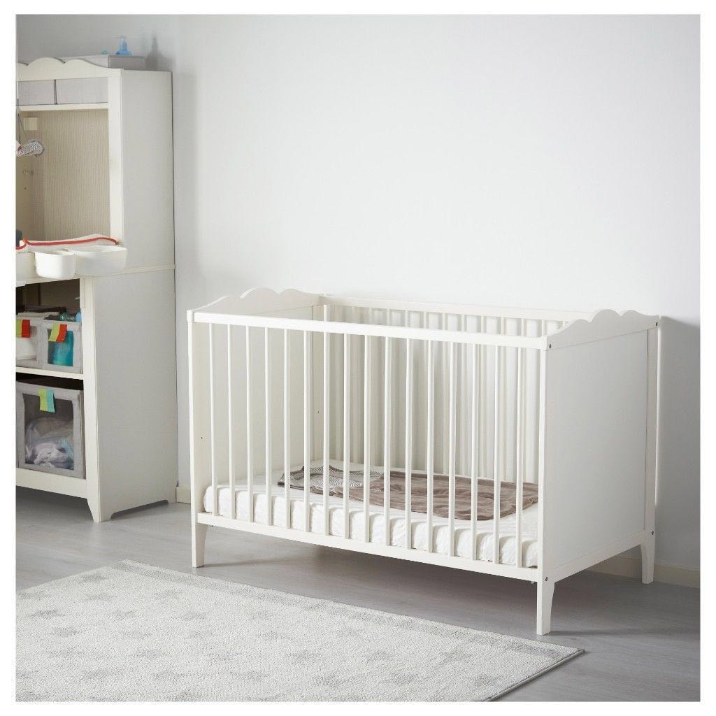 Ikea Hensvik White Baby Cot with Vyssa Mattress, Babies & Kids, Baby