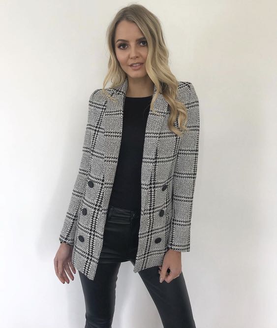 Kookai check blazer top